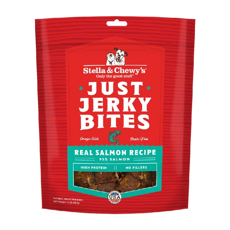 Stella & Chewy's Just Jerky Bites Real Salmon Recipe Jerky Grain-Free Dog Treats 6oz