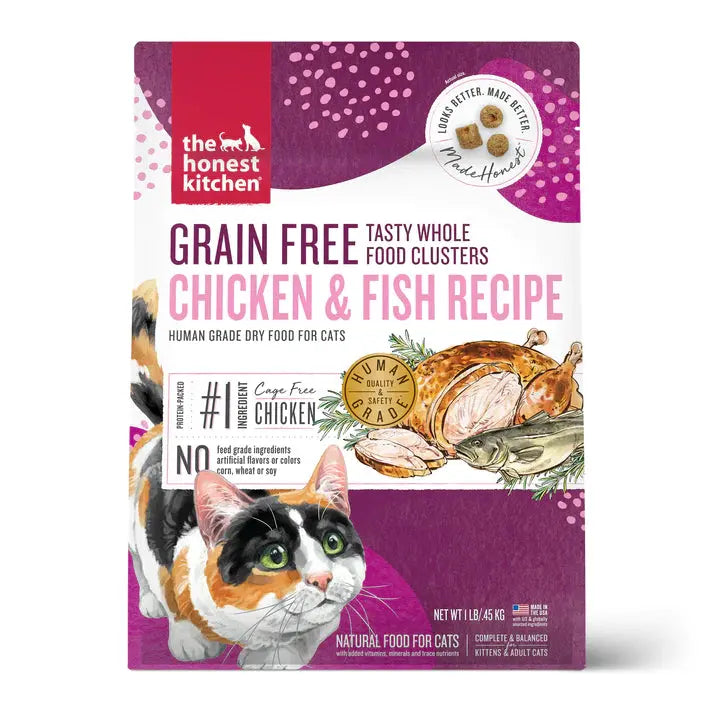 The Honest Kitchen Whole Food Clusters Grain Free Chicken & Fish Dry Cat Food