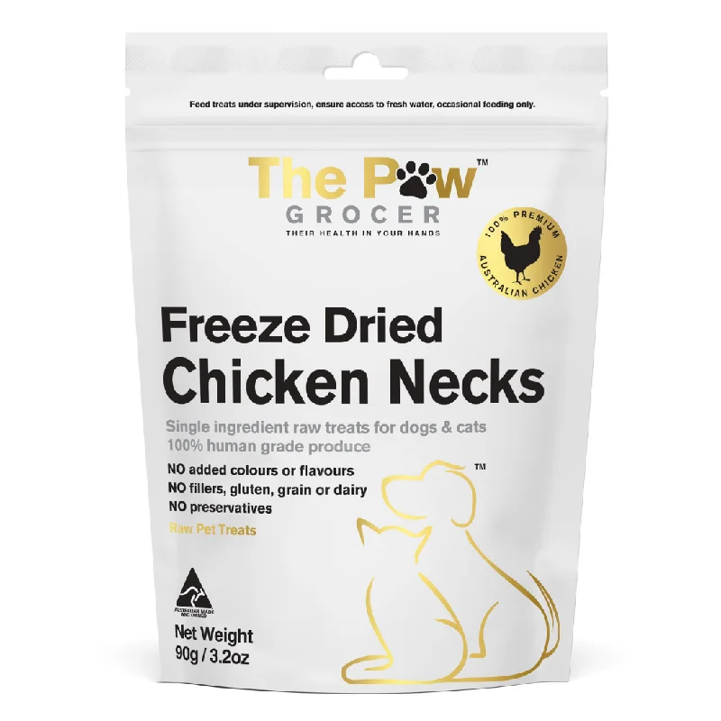 The Paw Grocer Freeze Dried Dog and Cat Treats Chicken Necks 90g