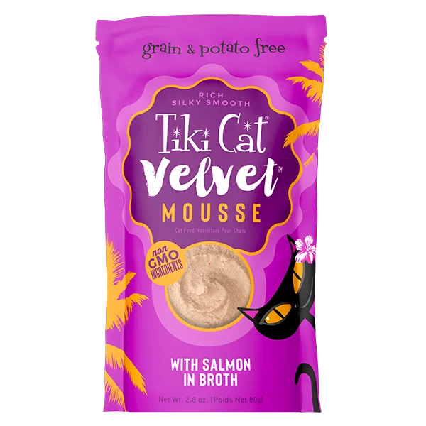 Tiki Cat Velvet Mousse Grain Free Wild Salmon Cat Food - 2.8 oz. Pouch