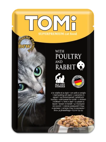 TOMi 100g sachets for cats – poultry and rabbit