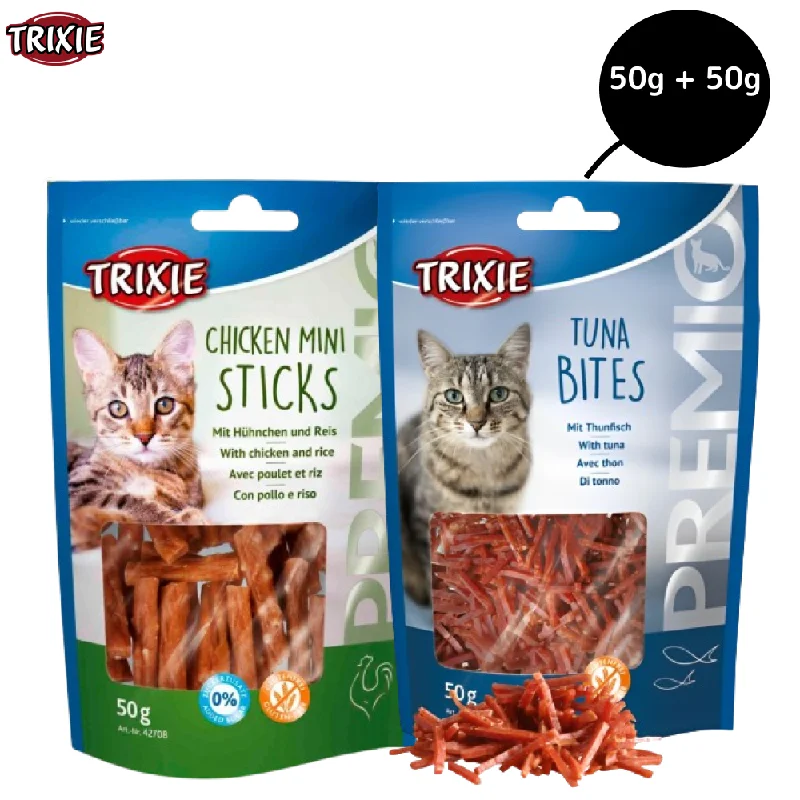 Trixie Premio Chicken Mini Sticks and Tuna Bites Cat Treats Combo