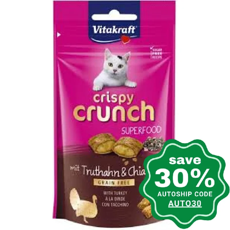 Vitakraft - Crispy Crunch for Cats - Turkey & Chia Seeds- 60G