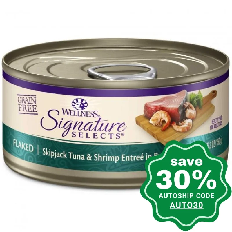 Wellness - Signature Selects - Grain Free Canned Cat Food - Flaked Skipjack Tuna & Shrimp - 2.8OZ (min. 24 Cans)