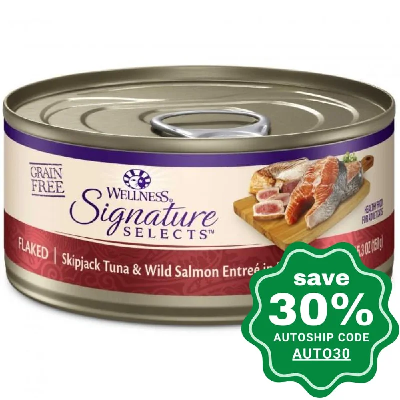 Wellness - Signature Selects - Grain Free Canned Cat Food - Flaked Skipjack Tuna & Wild Salmon - 5.5OZ (min. 24 Cans)