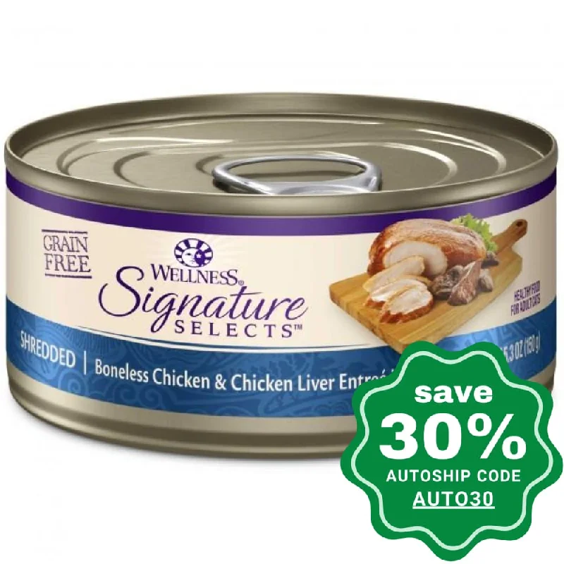 Wellness - Signature Selects - Grain Free Canned Cat Food - Shredded Boneless Chicken & Chicken Liver - 5.5OZ (min. 24 Cans)