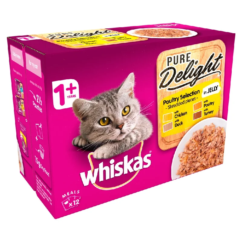 Whiskas 1+  Pure Delight Poultry Selection In Jelly Pouches for Cats - 85g