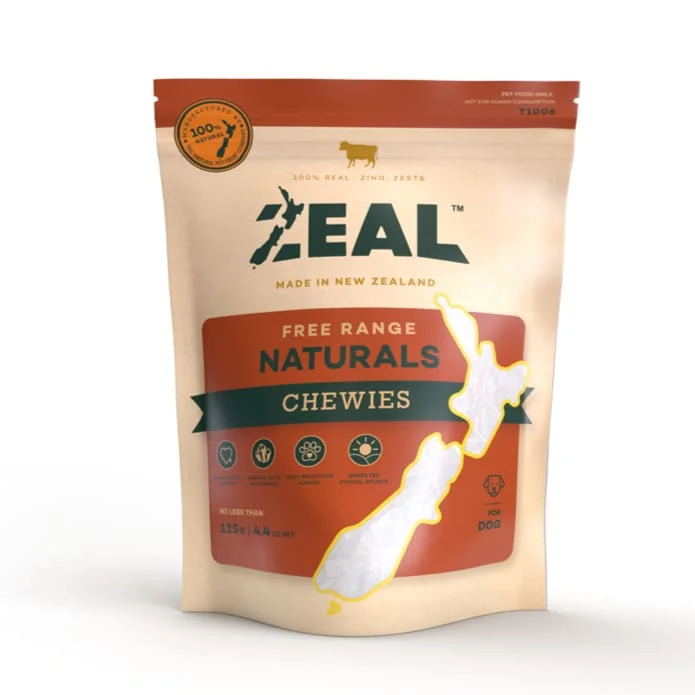 [3 FOR $43] Zeal Free Range Naturals Chewies Dog Treats 125g