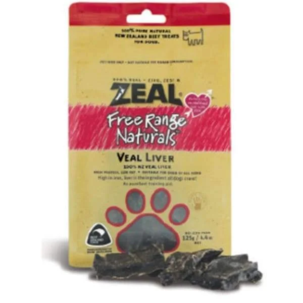 [3 FOR $43] Zeal Free Range Naturals Veal Liver Dog Treats 125g