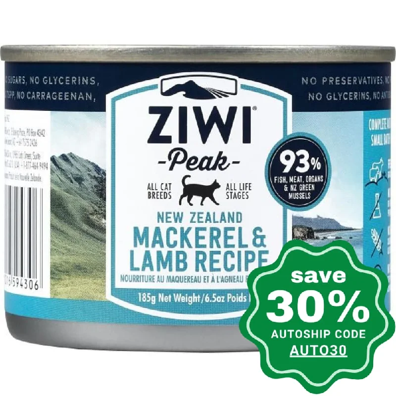 Ziwipeak - Moist MACKEREL & LAMB Recipe Canned Cat Food - 185G (min. 12 cans)