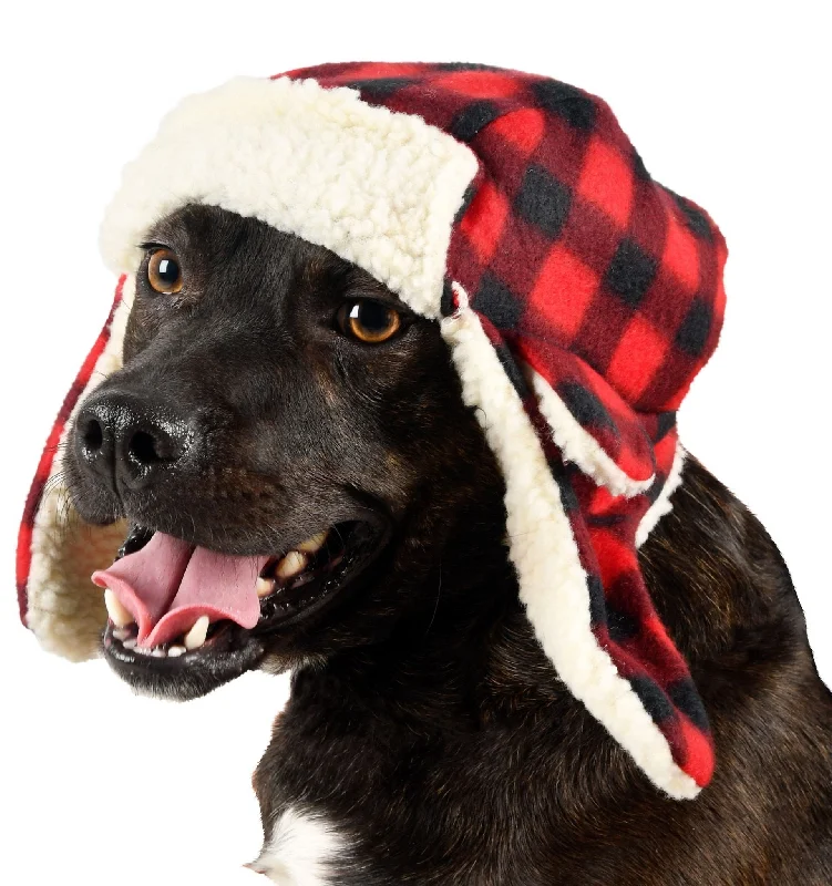 Buffalo Plaid Red Dog Hat