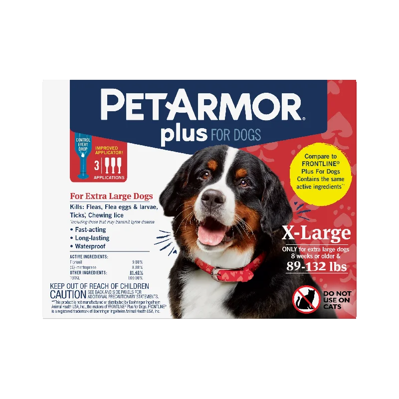 PetArmor Plus Flea & Tick Topical Dog 89-132LB 3CT